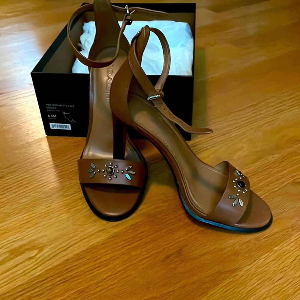 Coach Leather Indi Saddle Sandals Size 6.5M
